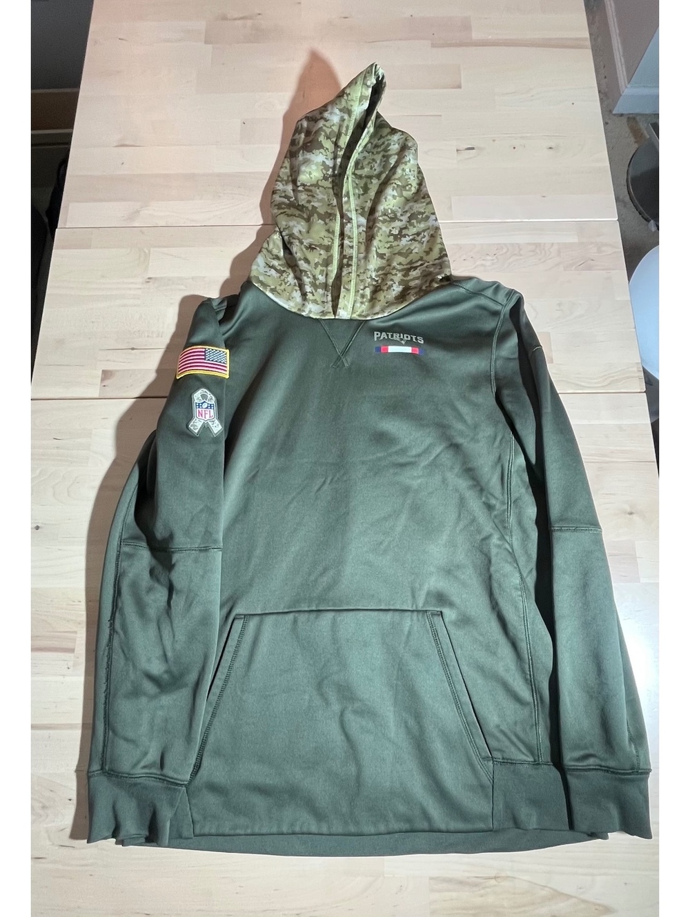 Nike NFL Salute to Service New England Patriots Hoodie - Olive Green (Size XL)